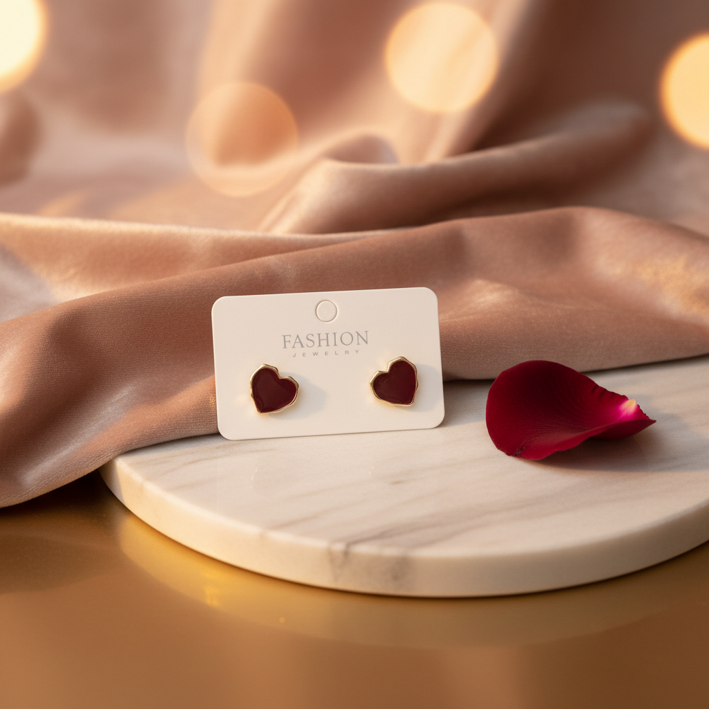 DARK RED HEART STUDS Background