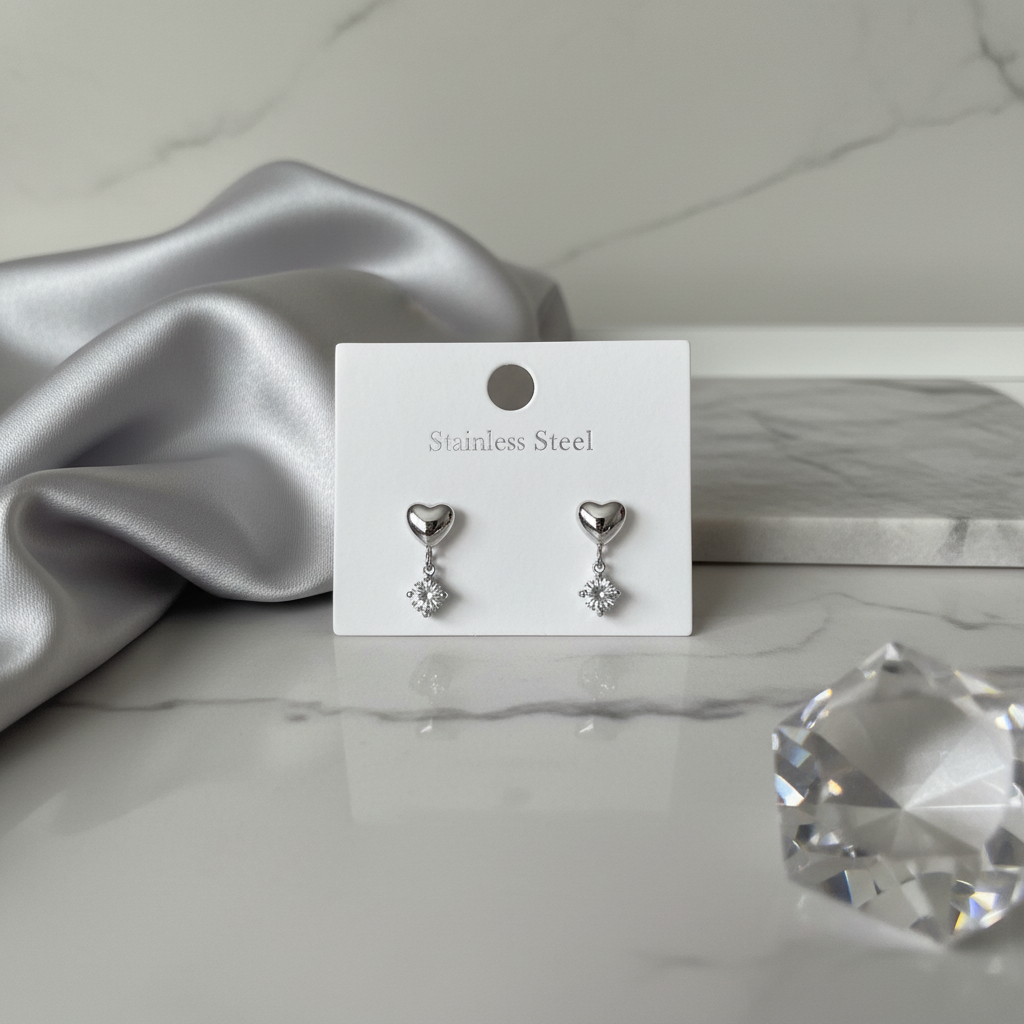 HEART DANGLES SILVER Background