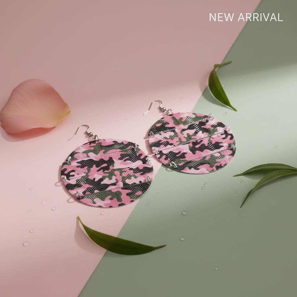 Pink and Green Earrings Background