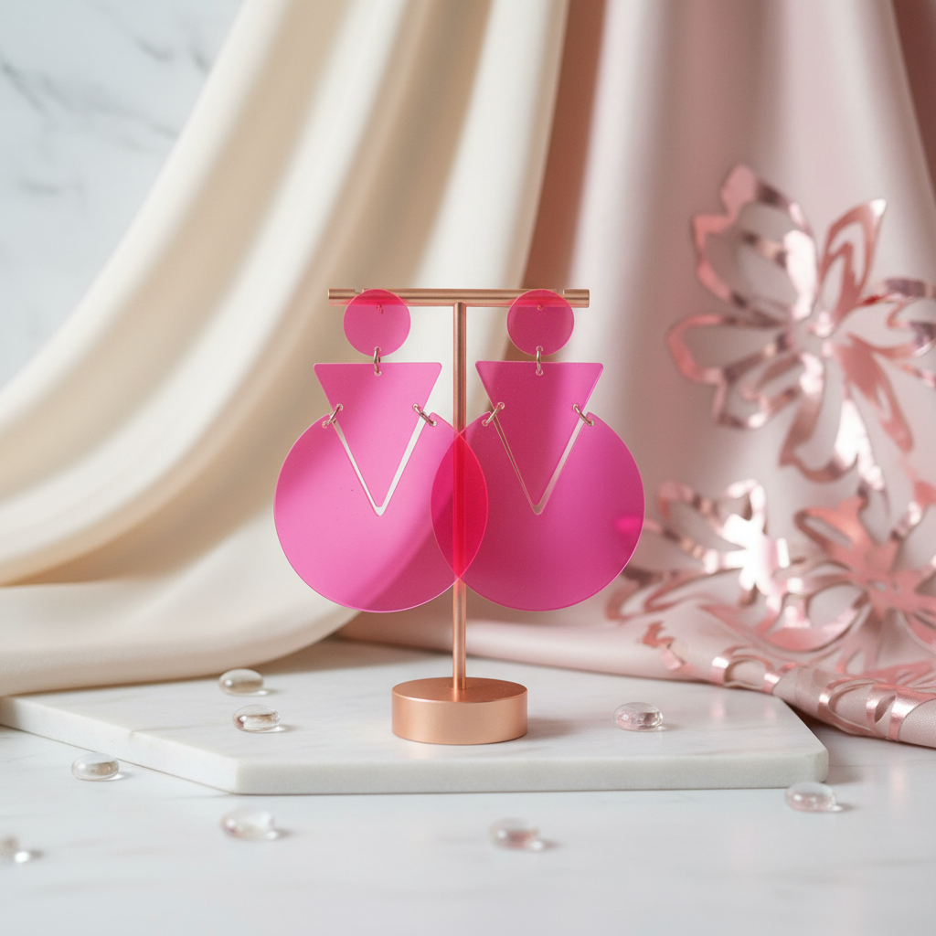 Pink Earrings Background